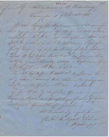 Letter sent by Segall, A. C. & Sons to Schliemann, Heinrich, 1855