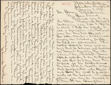 Letter sent by North, Edward to Schliemann, Heinrich, 1873