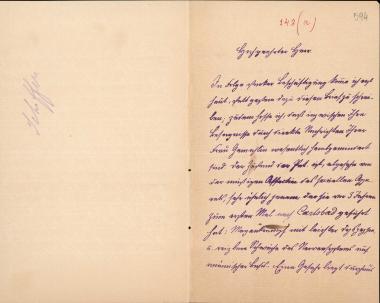 Letter sent by Schiffer, ? to Schliemann, Heinrich, 1883