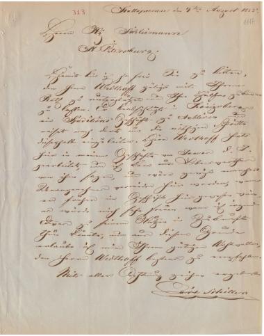 Letter sent by Schiller, Carl to Schliemann, Heinrich, 1855