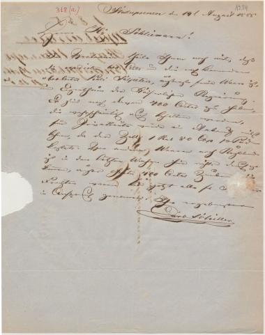 Letter sent by Schiller, Carl to unknown receiver, 1855