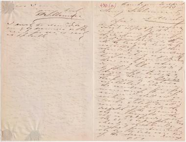 Letter sent by Schliemann, Ernst Wilhelm to Schliemann, Heinrich, 1863