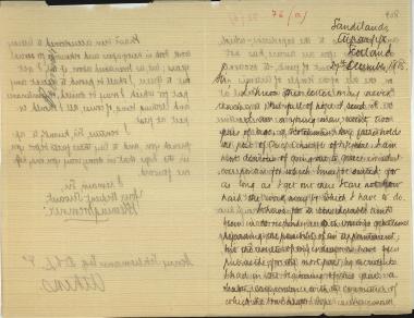 Letter sent by Bremner, Henning to Schliemann, Heinrich, 1885