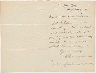 Letter sent by Dyoon, Thos. to Macfarlane Co. 1865