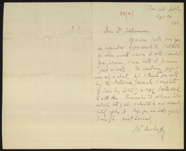 Letter sent by Mahaffy, John Pentland to Schliemann, Heinrich, 1882