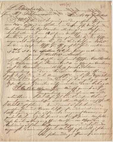 Letter sent by Meyer & Co. to Schliemann, Heinrich, 1854