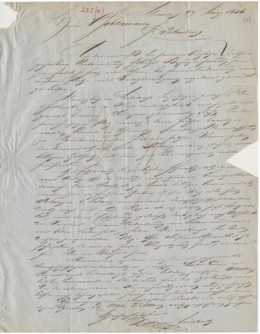 Letter sent by Dittborn & Feinholtz to Schliemann, Heinrich, 1856
