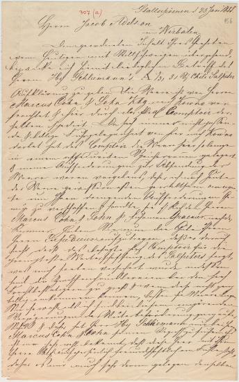 Letter sent by Schiller, Carl to Adelson, Jacob, 1855