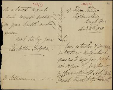 Letter sent by Dodgson, Charlotte to Schliemann, Heinrich, 1878