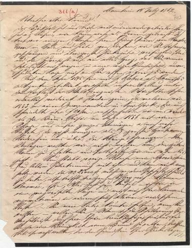 Letter sent by Stoll, Louis to Schliemann, Heinrich, 1862