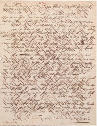 Letter sent by Brakel, Juan R. to Schliemann, Heinrich, 1867