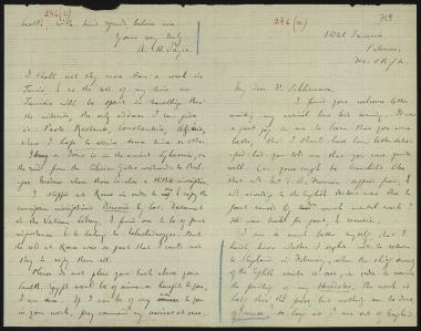 Letter sent by Sayce, Archibald Henry to Schliemann, Heinrich, 1882