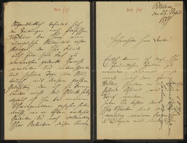 Letter sent by Saxe-Meiningen, Bernhard to Schliemann, Heinrich, 1879