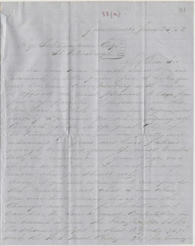 Letter sent by Grim, A. K. to Schliemann, Heinrich, 1853