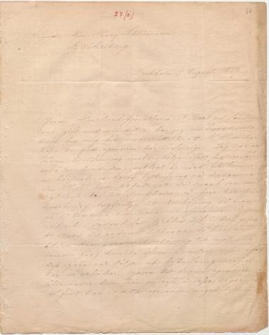 Letter sent by Ahlström, C. to Schliemann, Heinrich, 1859