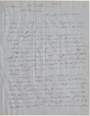 Letter sent by Coomans & Born to Schliemann, Heinrich, 1857