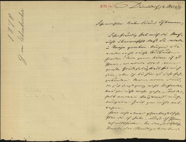 Letter sent by Eckenbrecher, G.  to Schliemann, Heinrich, 1878