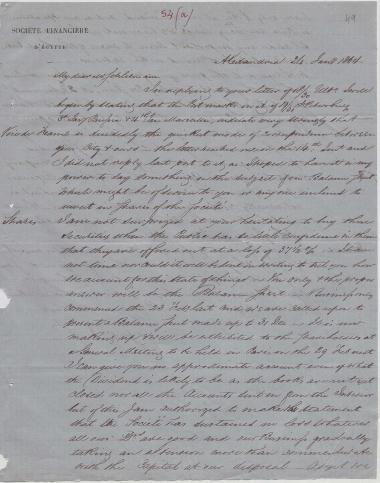 Letter sent by Forssmann, A. St. John to Schliemann, Heinrich, 1864