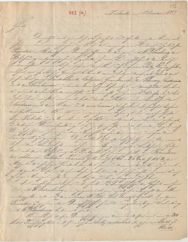 Letter sent by Minlos, Wilhelm to Schliemann, Heinrich, 1857