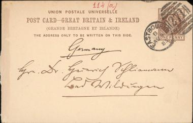 Letter sent by Blind, Karl to Schliemann, Heinrich, 1883