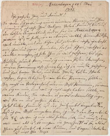 Letter sent by Porman, J. to Schliemann, Heinrich, 1865