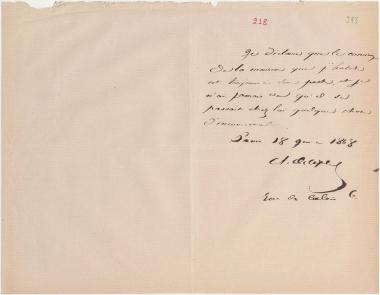 Letter sent by by unknown sender to Schliemann, Heinrich, 1868