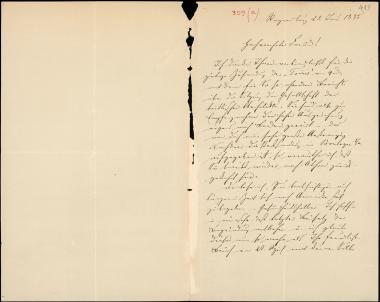 Letter sent by Schels, August to Schliemann, Heinrich, 1885
