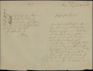 Letter sent by Schels, August to Schliemann, Heinrich, 1878