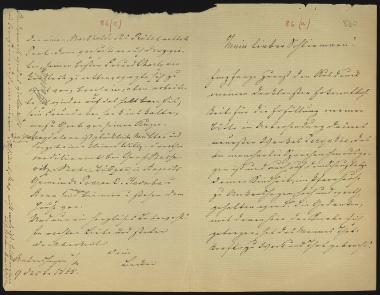 Letter sent by Becker, ? to Schliemann, Heinrich, 1885