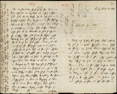 Letter sent by Keller, Otto to Schliemann, Heinrich, 1874