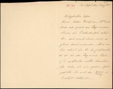 Letter sent by Schliemann, Nadezhda Andreyevna to Schliemann, Heinrich, 1889