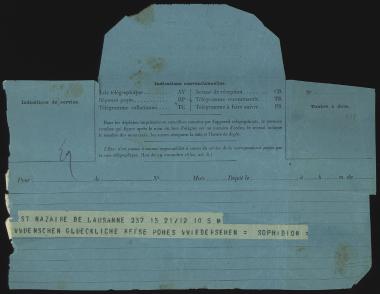 Letter sent by Σλήμαν, Σοφία to Schliemann, Heinrich, 1885