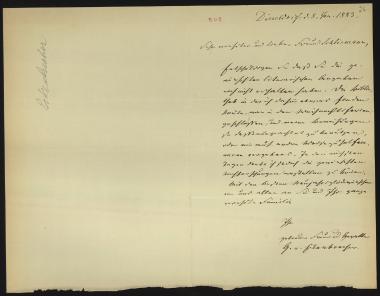 Letter sent by Eckenbrecher, G.  to Schliemann, Heinrich, 1883