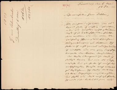 Letter sent by Eckenbrecher, G.  to Schliemann, Heinrich, 1873