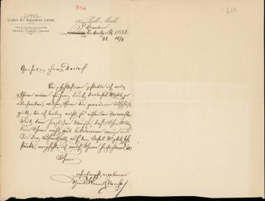 Letter sent by Claus, Reinhardt Haenel to Schliemann, Heinrich, 1883