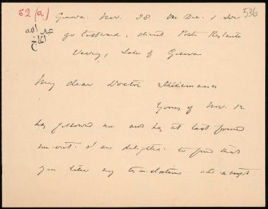 Letter sent by Burton, Richard F. to Schliemann, Heinrich, 1888