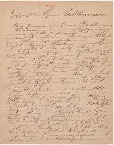 Letter sent by Wöllert, Friedrich to Schliemann, Heinrich, 1863