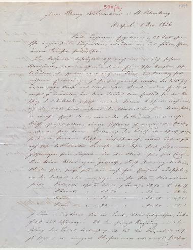Letter sent by Klentz, Stolte and Klentz, Wolff to Schliemann, Heinrich, 1856