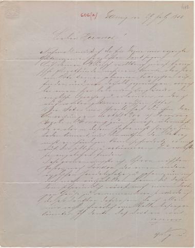 Letter sent by Schliemann, Ernst Wilhelm to Schliemann, Heinrich, 1858