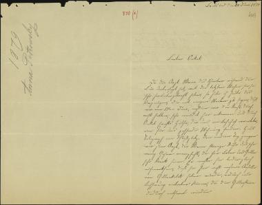 Letter sent by Petrowsky, Anna to Schliemann, Heinrich, 1879