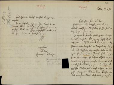 Letter sent by Hubert, ? to Schliemann, Heinrich, 1878