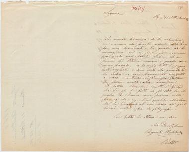 Letter sent by Chatelain, Augusto to Schliemann, Heinrich, 1868