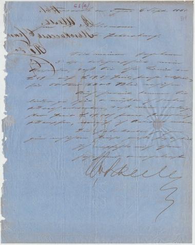 Letter sent by Scheele, William to Schliemann, Heinrich, 1861