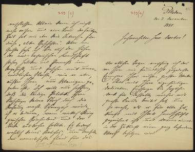 Letter sent by Saxe-Meiningen, Bernhard to Schliemann, Heinrich, 1880