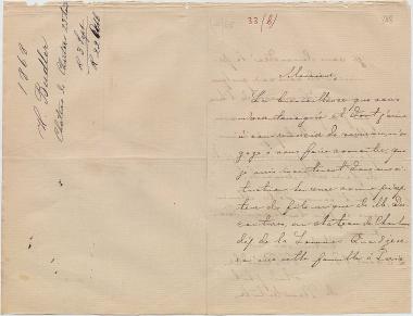 Letter sent by Budler, Hermann to Schliemann, Heinrich, 1868