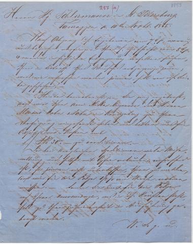 Letter sent by Segall, A. C. & Sons to Schliemann, Heinrich, 1855