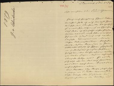Letter sent by Eckenbrecher, G.  to Schliemann, Heinrich, 1879