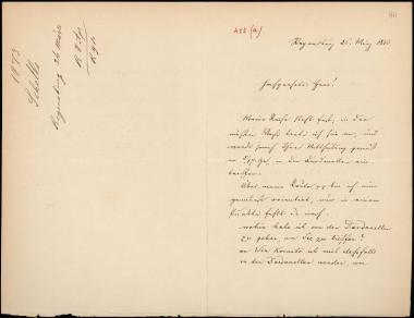 Letter sent by Schels, August to Schliemann, Heinrich, 1873