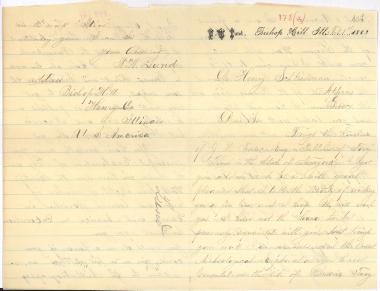 Letter sent by Lund, P. W. to Schliemann, Heinrich, 1883