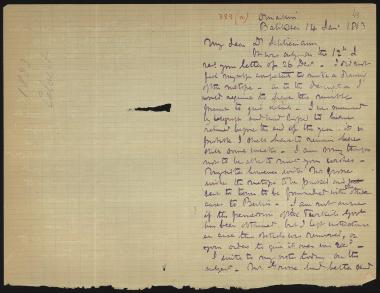 Letter sent by Calvert, Frank to Schliemann, Heinrich, 1883